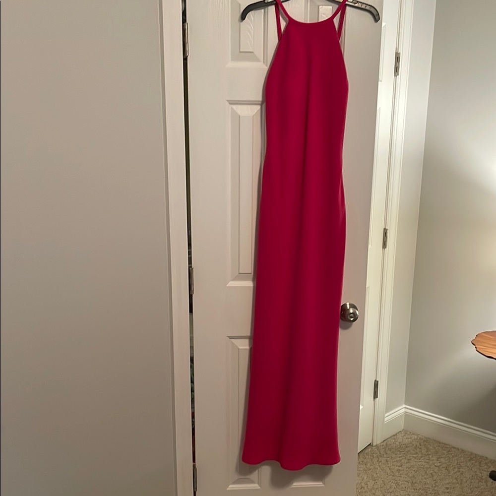 Calvin Klein Magenta Halter-Style Maxi Dress